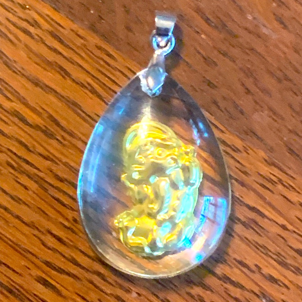 REAL 24k Yellow GOLD Dragon Amulet Pendant - 100% AUTHENTIC GOLD